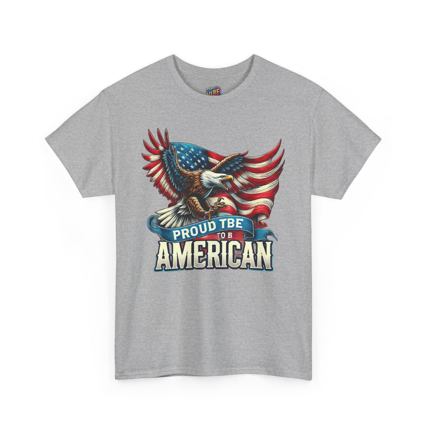 Proud American Eagle Tee, Unisex Heavy Cotton Shirt, Patriotic Apparel, Independence Day Gift, Veteran's Day T-Shirt, Americana Clothing
