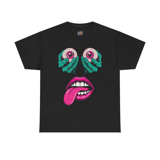 Graphic Funny Unisex Heavy Cotton Tee, Quirky T-Shirt, Unique Gift for Friends, Halloween Costume, Art Lover Gift, Conversation Starter