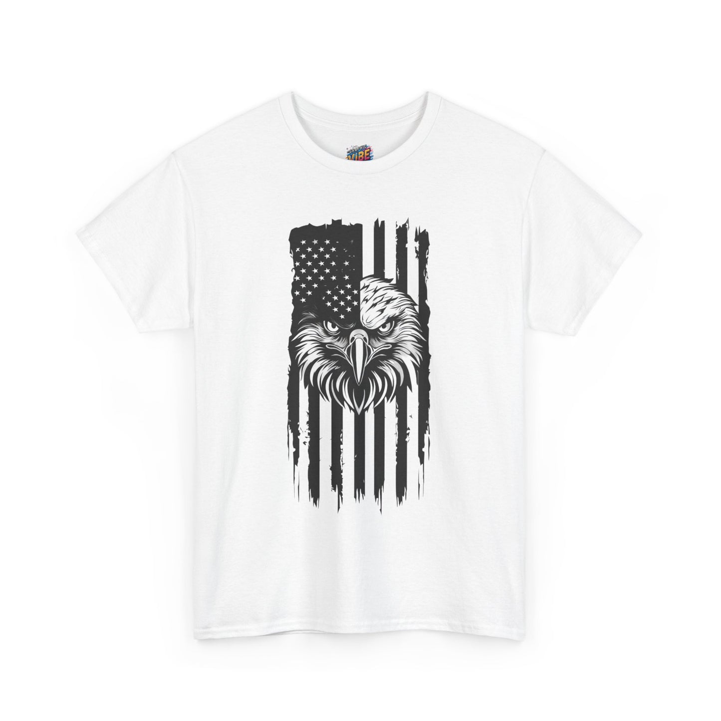 Patriotic Eagle Graphic Tee, Unisex Heavy Cotton Tee, American Flag Shirt, Fourth of July Apparel, Veteran’s Day Gift, Casual Wear