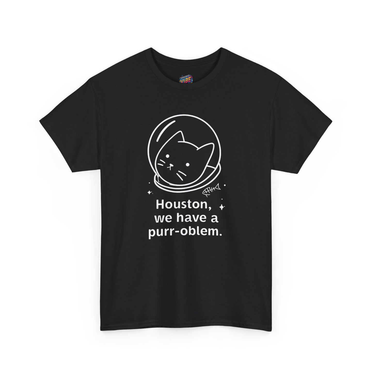 Houston, we have a purr-oblem Astronaut Cat Unisex Tee, Fun Puns T-Shirt, Gift for Cat Lovers, Outer Space Humor, Cute Pet Apparel
