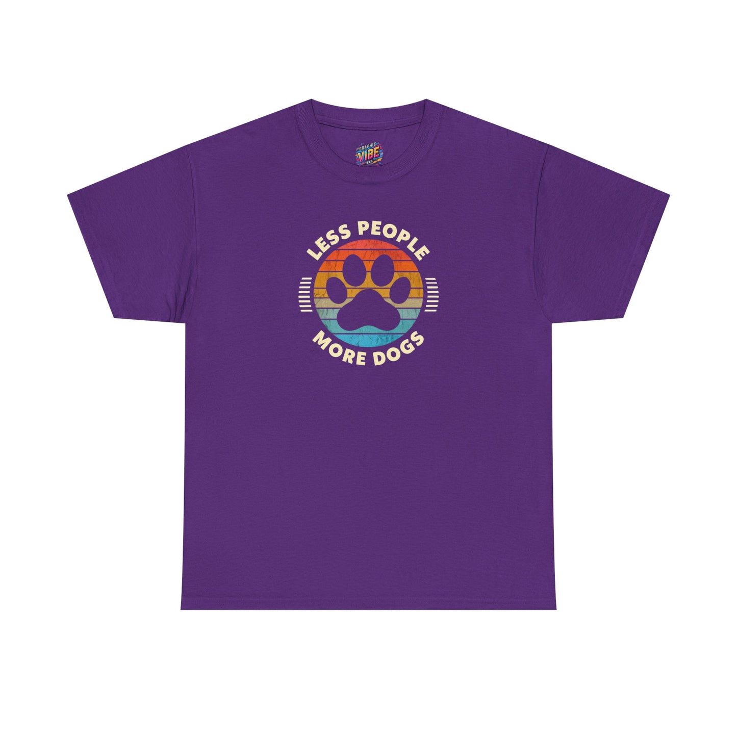 Less People More Dogs Unisex Heavy Cotton Tee | Perfect Gift for Dog Lovers, Pet Owners, Casual Wear, Animal Lovers Apparel