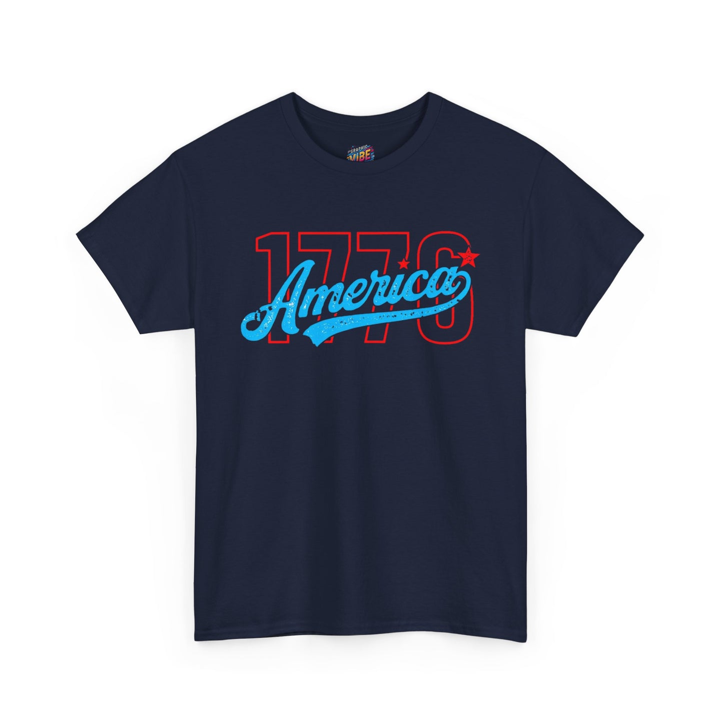 1776 America Unisex Heavy Cotton Tee, Vintage Style Shirt, Independence Day Apparel, Gifts for Patriots, Casual Wear
