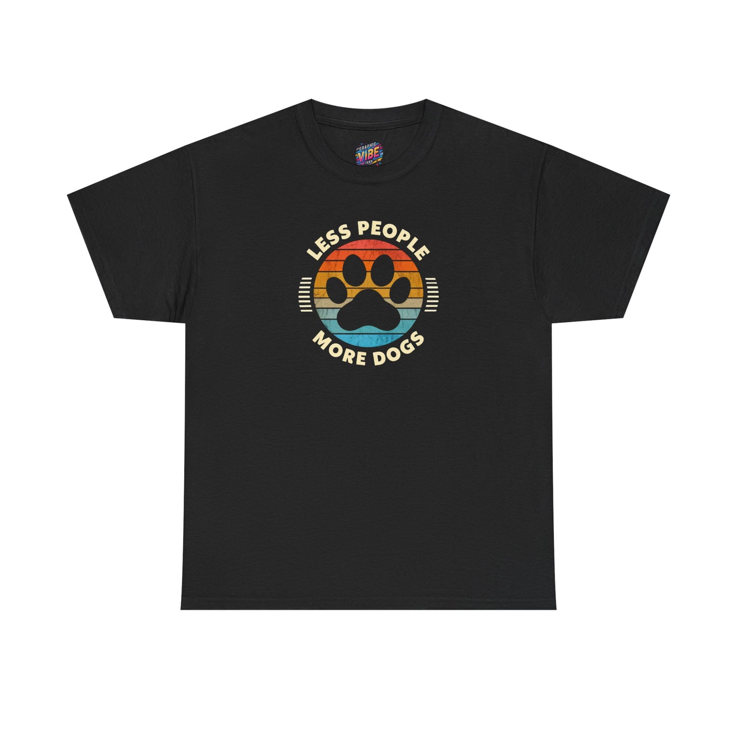 Less People More Dogs Unisex Heavy Cotton Tee | Perfect Gift for Dog Lovers, Pet Owners, Casual Wear, Animal Lovers Apparel