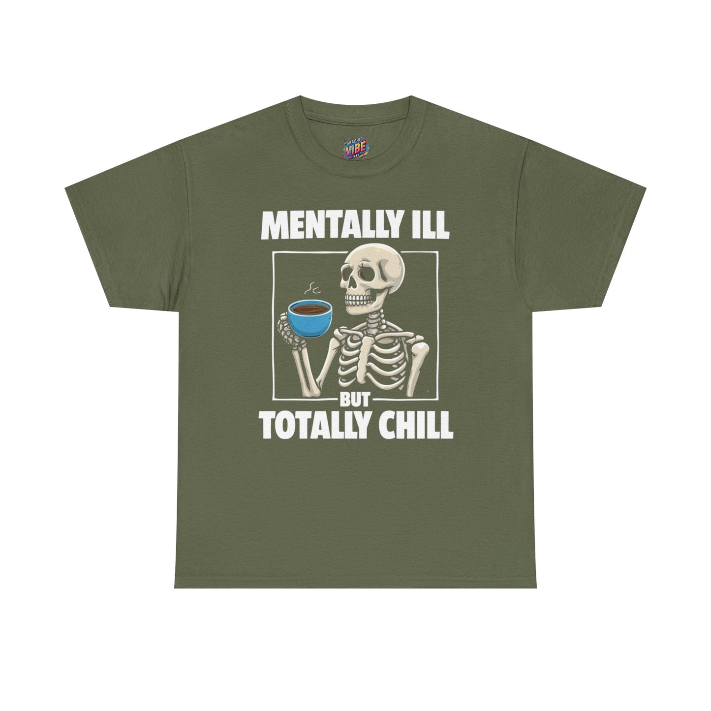 Mental Health Awareness Tee, Funny Skeleton Shirt, Chill Vibes T-Shirt, Gift for Friends, Casual Wear, Support Mental Health