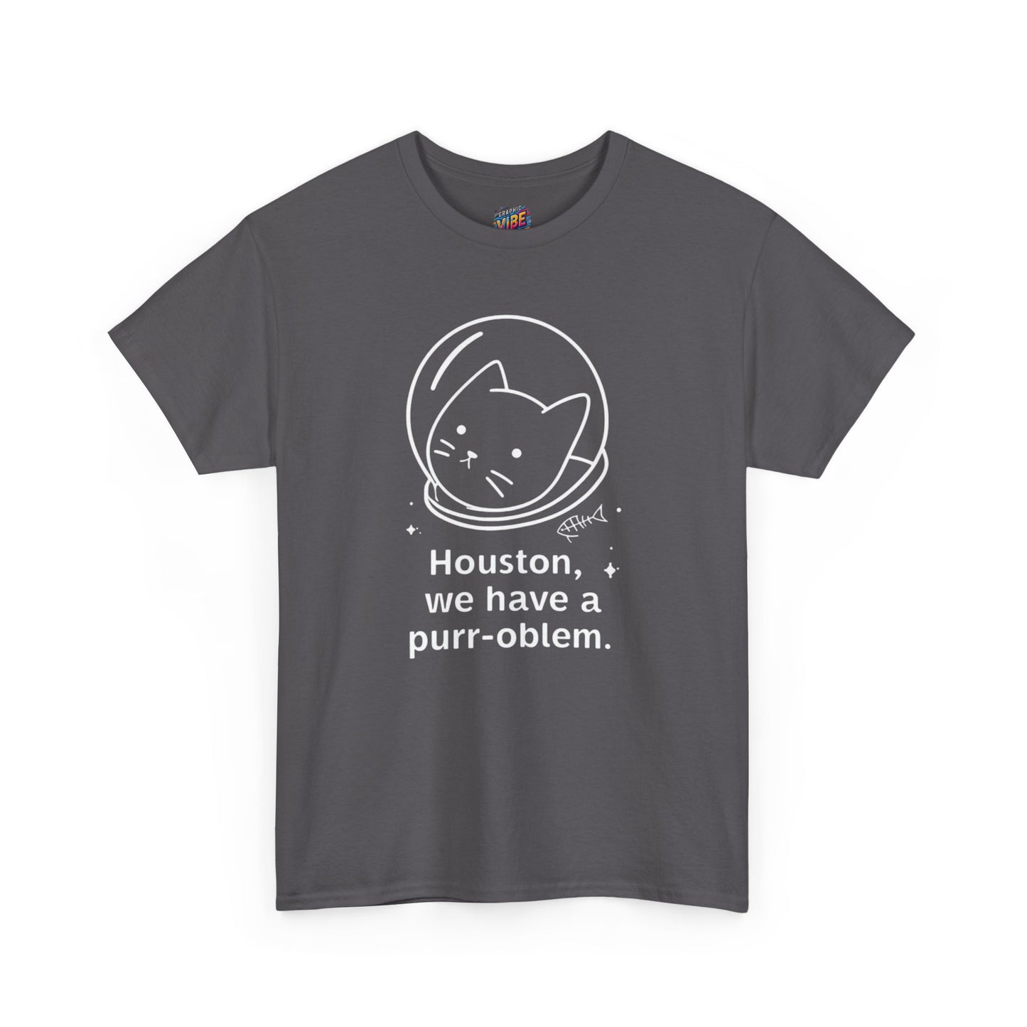 Houston, we have a purr-oblem Astronaut Cat Unisex Tee, Fun Puns T-Shirt, Gift for Cat Lovers, Outer Space Humor, Cute Pet Apparel