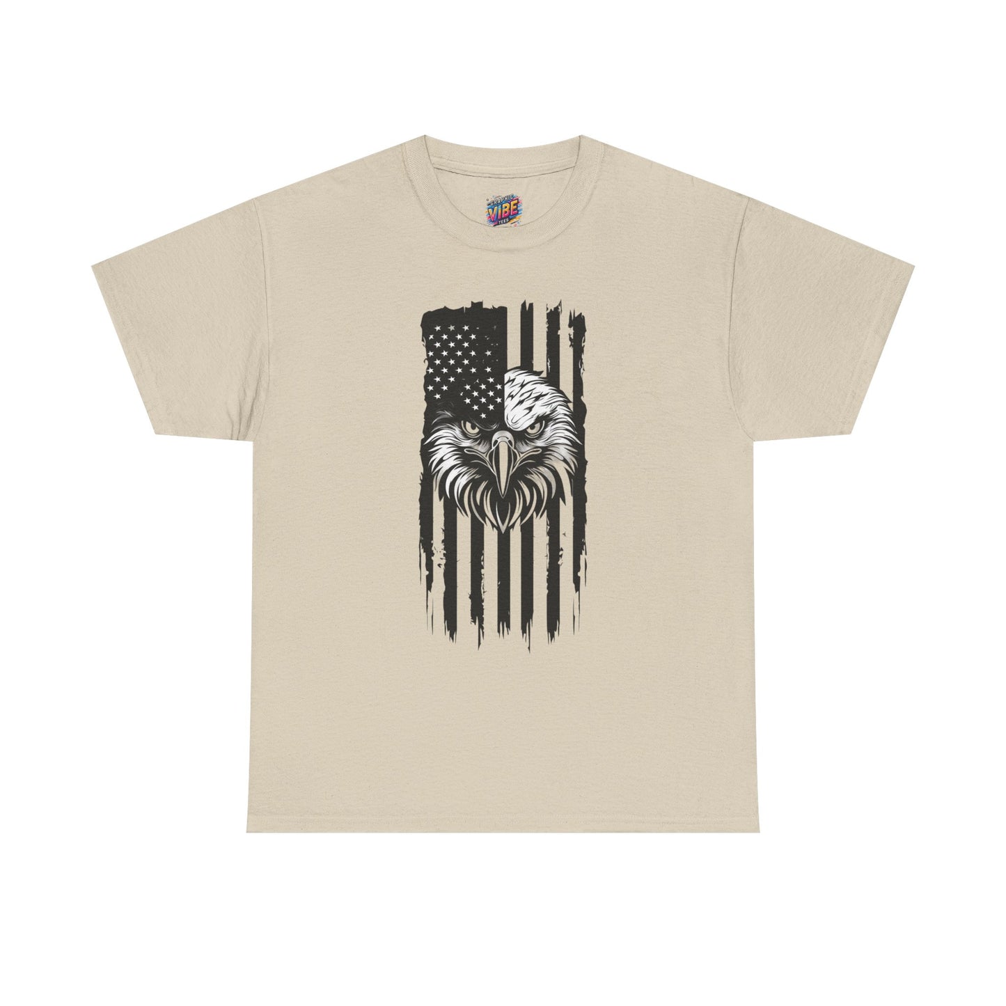 Patriotic Eagle Graphic Tee, Unisex Heavy Cotton Tee, American Flag Shirt, Fourth of July Apparel, Veteran’s Day Gift, Casual Wear