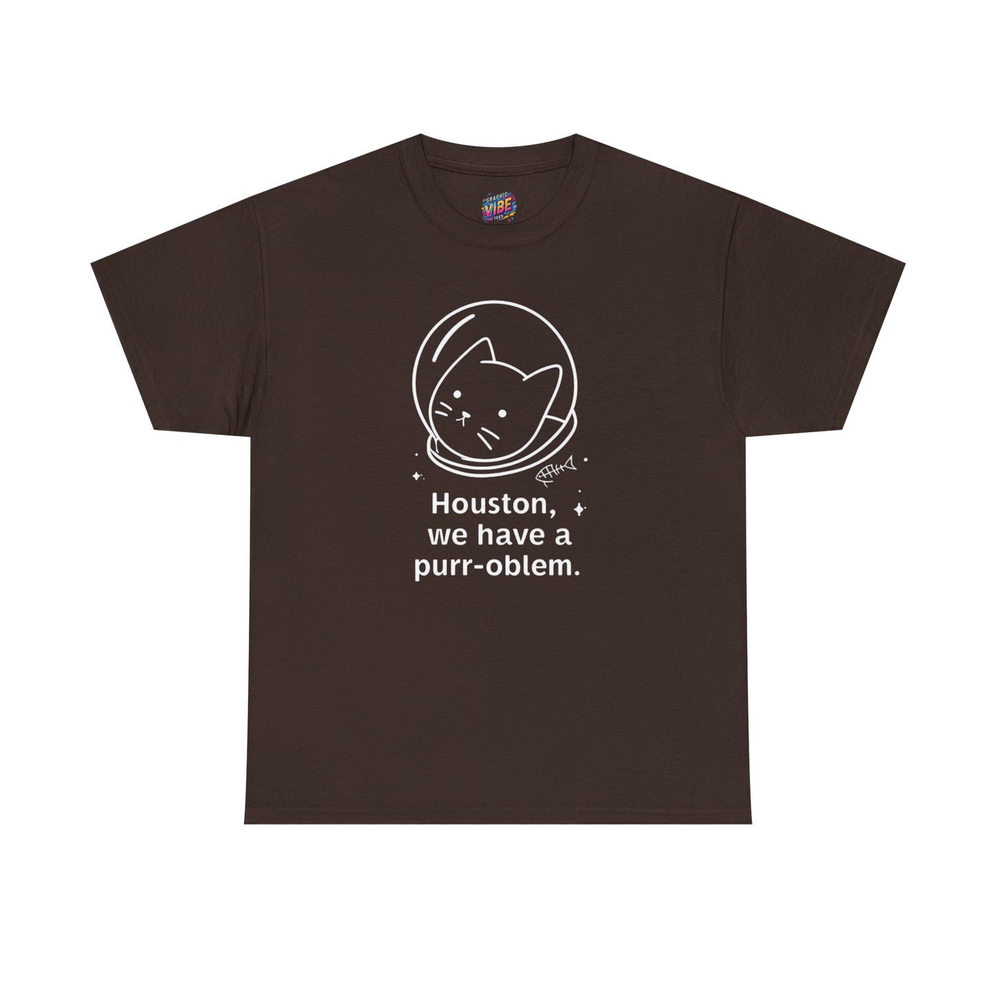 Houston, we have a purr-oblem Astronaut Cat Unisex Tee, Fun Puns T-Shirt, Gift for Cat Lovers, Outer Space Humor, Cute Pet Apparel