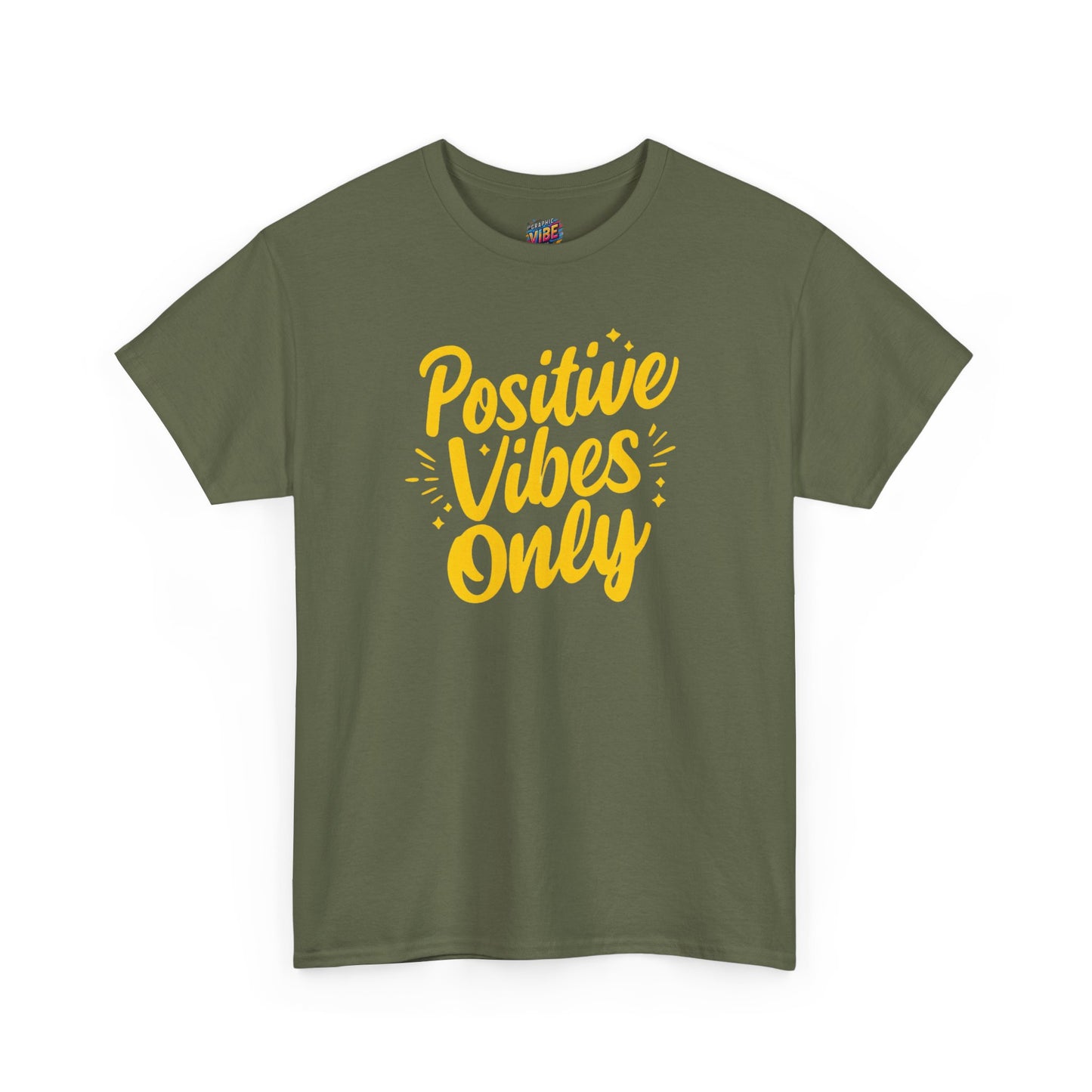 Positive Vibes Only Tee - Unisex Heavy Cotton Shirt, Gift for Friends, Motivational Wear, Summer Fashion, Casual Everyday Tee