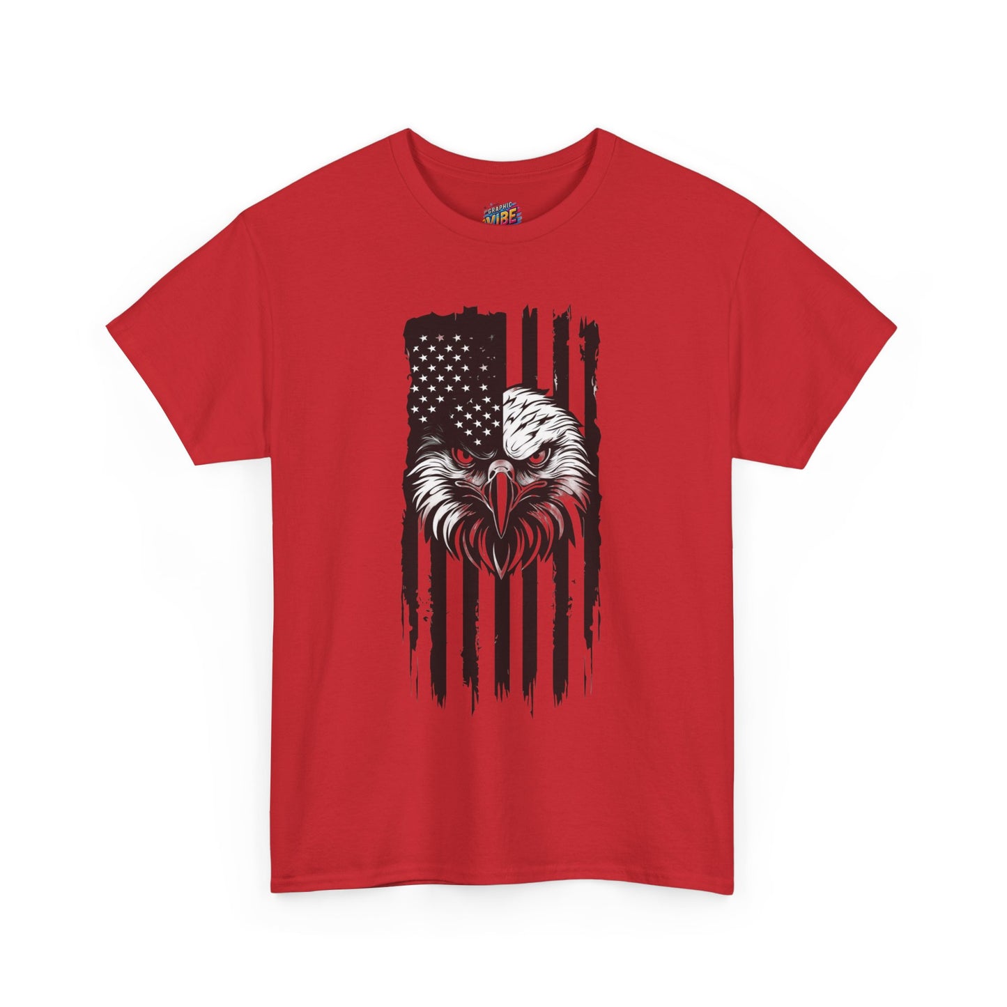 Patriotic Eagle Graphic Tee, Unisex Heavy Cotton Tee, American Flag Shirt, Fourth of July Apparel, Veteran’s Day Gift, Casual Wear