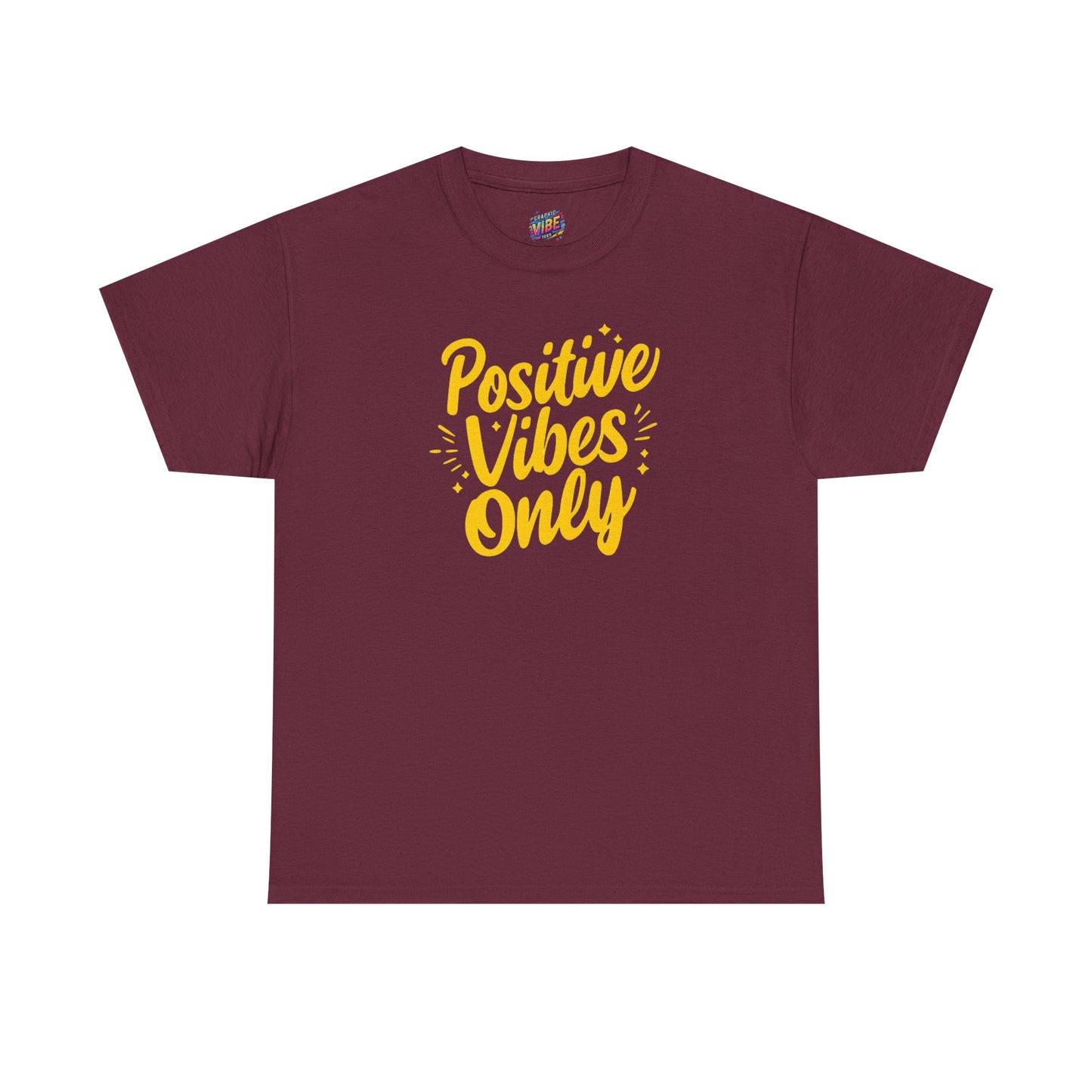 Positive Vibes Only Tee - Unisex Heavy Cotton Shirt, Gift for Friends, Motivational Wear, Summer Fashion, Casual Everyday Tee