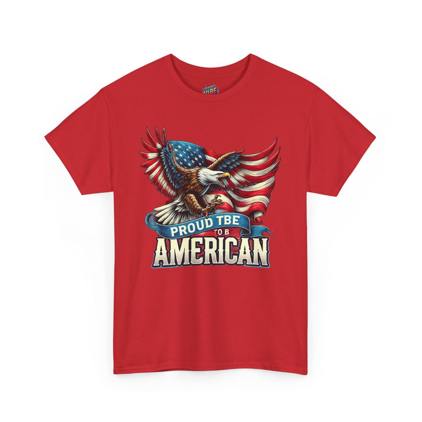 Proud American Eagle Tee, Unisex Heavy Cotton Shirt, Patriotic Apparel, Independence Day Gift, Veteran's Day T-Shirt, Americana Clothing