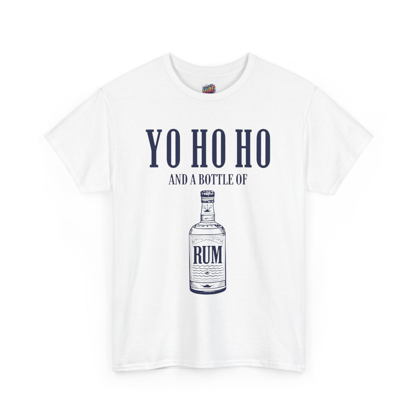 Humorous Unisex Heavy Cotton Tee - "Yo Ho Ho and a Bottle of Rum" - Perfect for Pirates, Parties, Beach Days, Gift for Sailors, Casual Wear