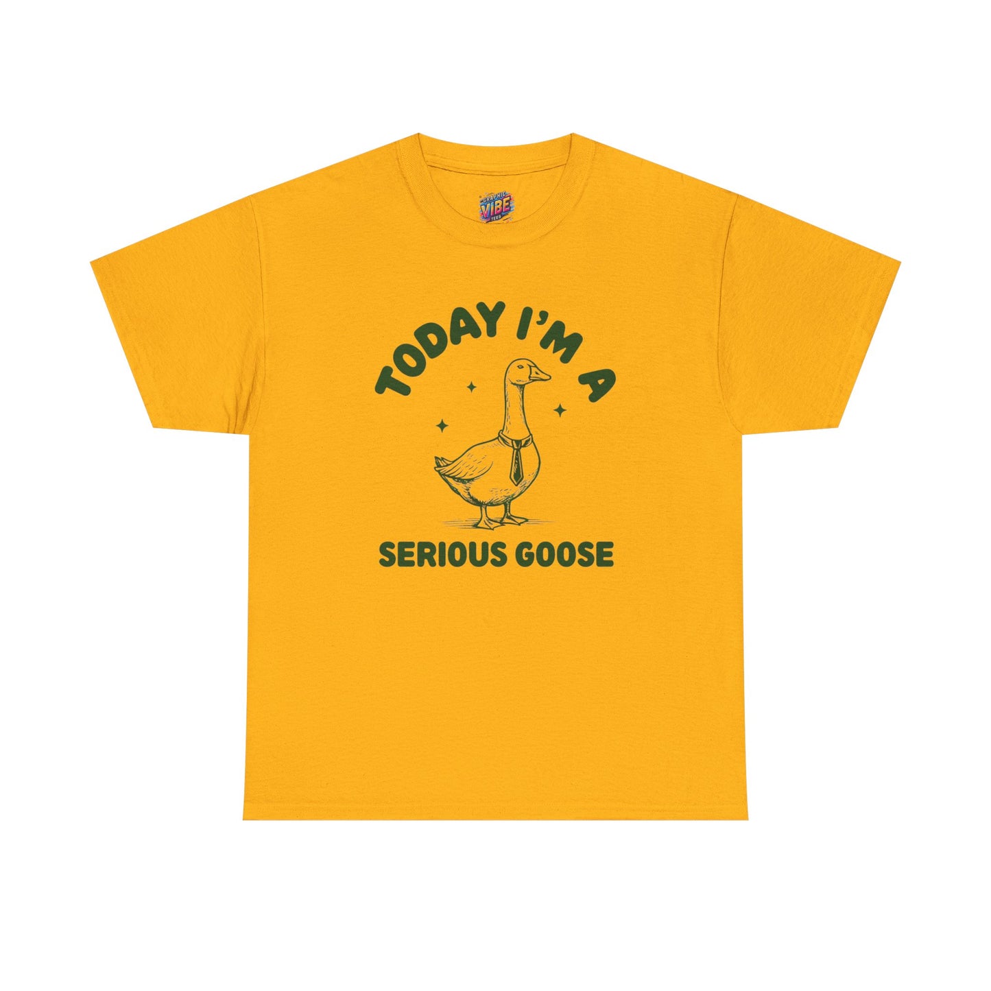 Serious Goose Unisex Heavy Cotton Tee - Fun Gift for Animal Lovers, Casual Wear, Birthday, Animal-Themed T-Shirt, Humorous Tee