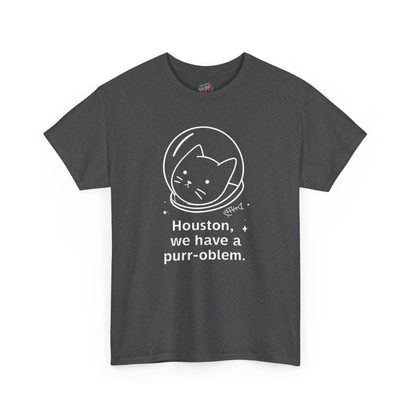 Houston, we have a purr-oblem Astronaut Cat Unisex Tee, Fun Puns T-Shirt, Gift for Cat Lovers, Outer Space Humor, Cute Pet Apparel