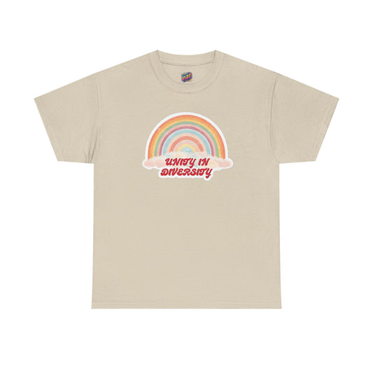 Unity in Diversity Rainbow Tee - Unisex Heavy Cotton Shirt, LGBTQ Pride Gift, Inclusivity Apparel, Thoughtful Diversity Shirt, Casual Wear