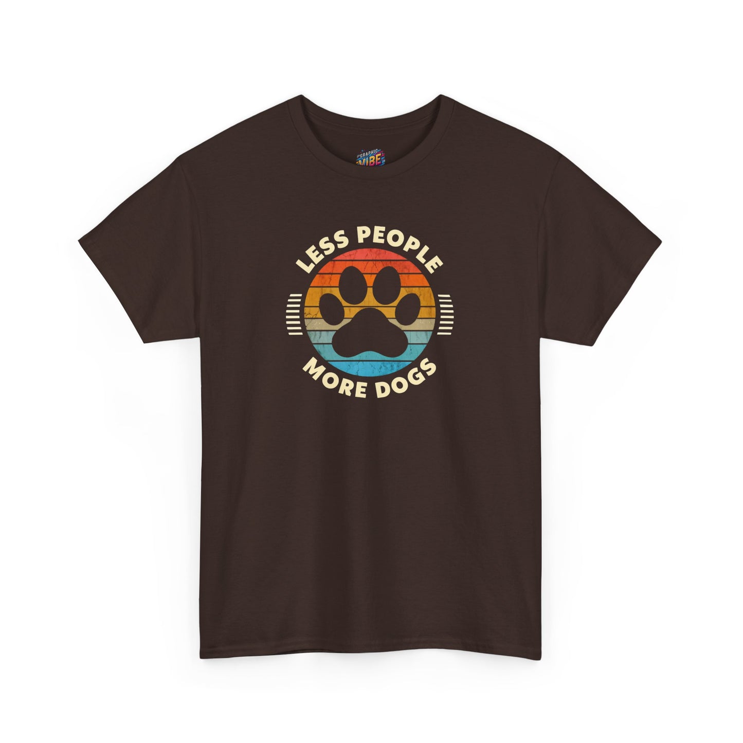 Less People More Dogs Unisex Heavy Cotton Tee | Perfect Gift for Dog Lovers, Pet Owners, Casual Wear, Animal Lovers Apparel