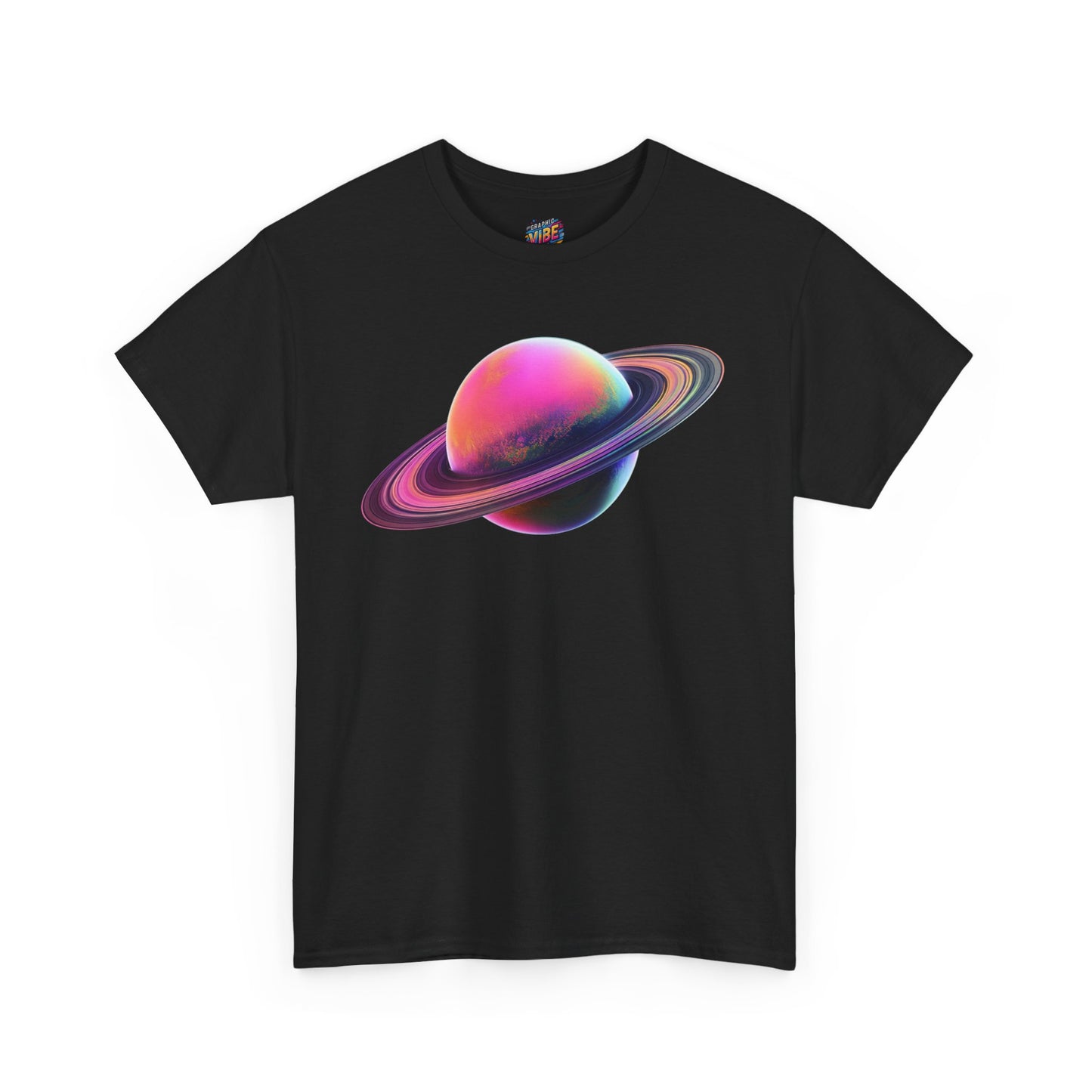 Cosmic Saturn Graphic Tee, Space Lover Shirt, Unisex Heavy Cotton Tee, Gift for Astronomers, Cool Galaxy Apparel, Unique Universe T-Shirt