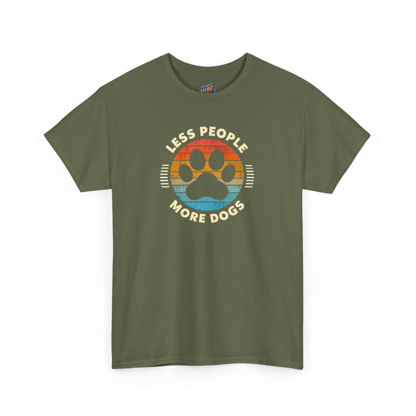 Less People More Dogs Unisex Heavy Cotton Tee | Perfect Gift for Dog Lovers, Pet Owners, Casual Wear, Animal Lovers Apparel