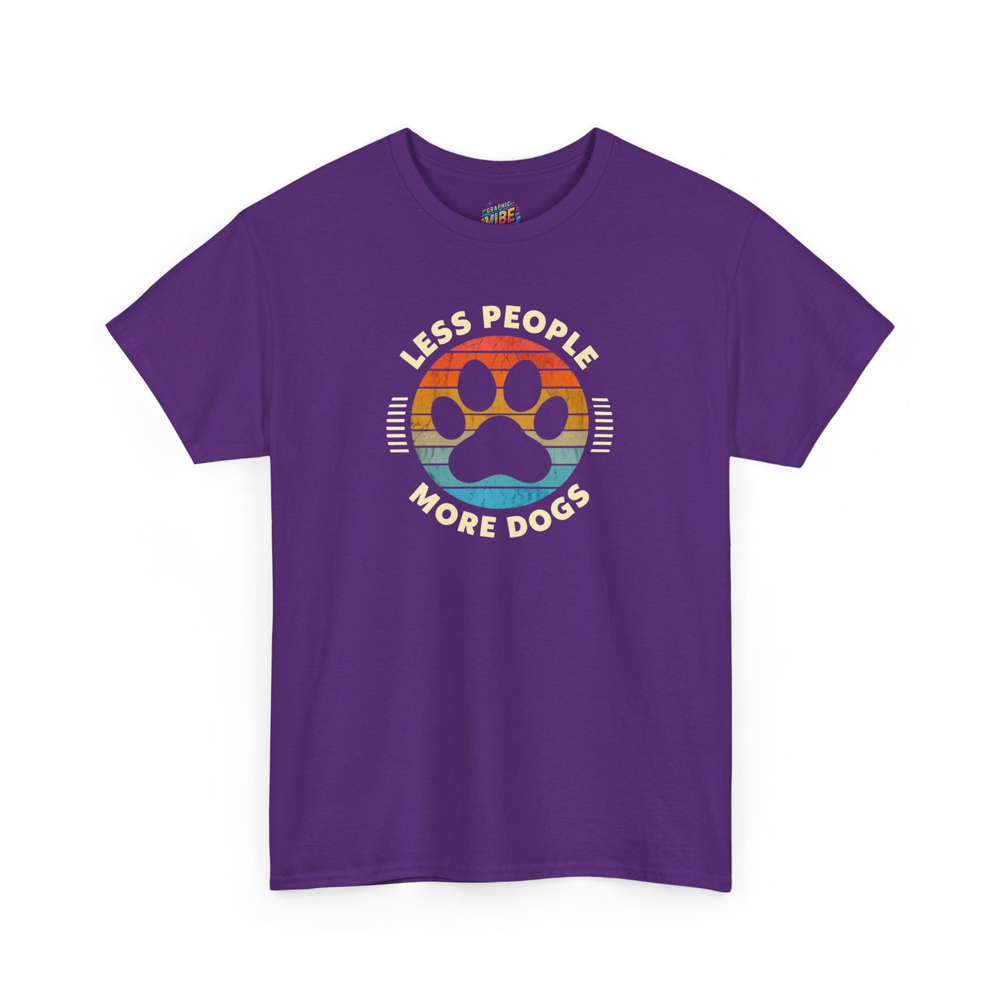 Less People More Dogs Unisex Heavy Cotton Tee | Perfect Gift for Dog Lovers, Pet Owners, Casual Wear, Animal Lovers Apparel