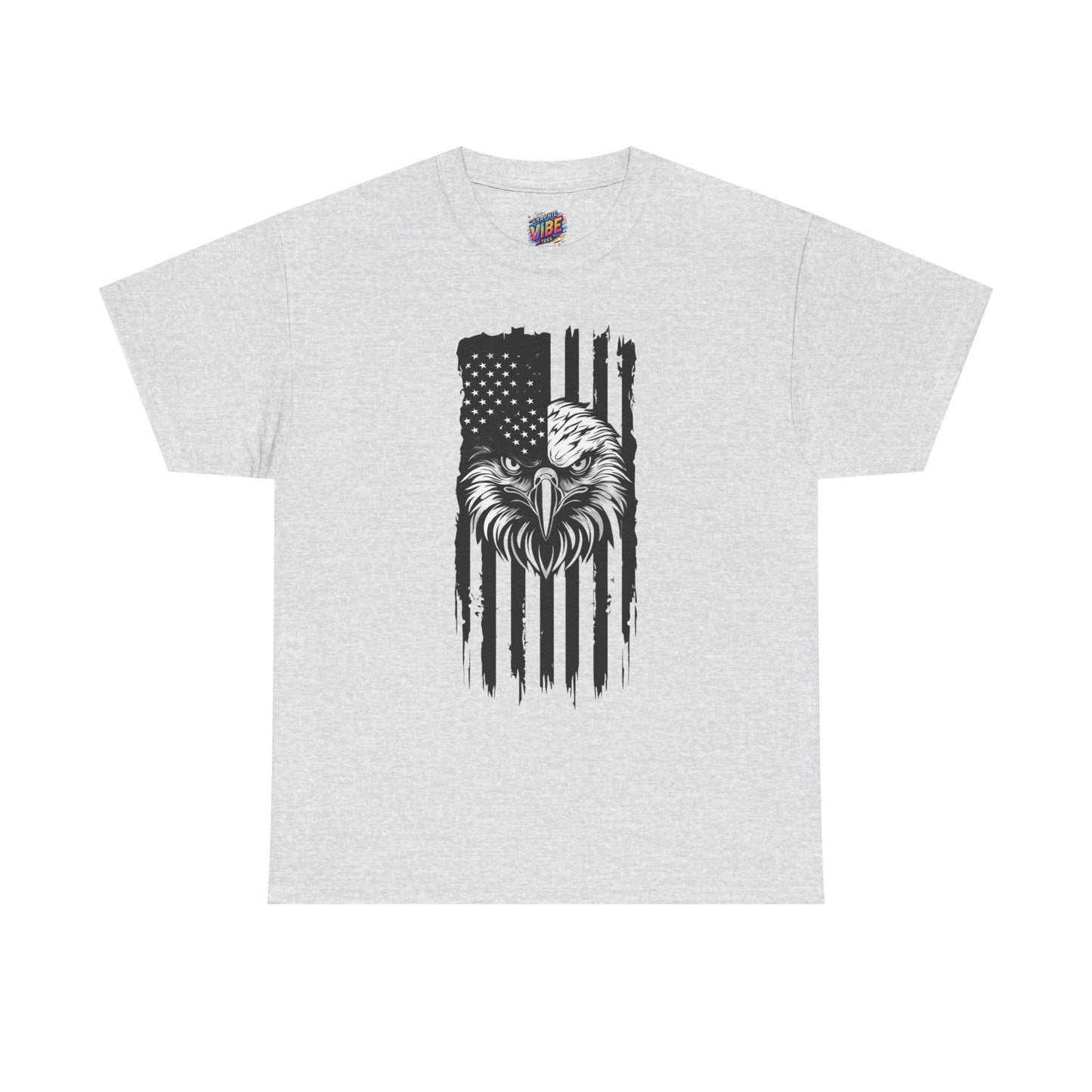 Patriotic Eagle Graphic Tee, Unisex Heavy Cotton Tee, American Flag Shirt, Fourth of July Apparel, Veteran’s Day Gift, Casual Wear
