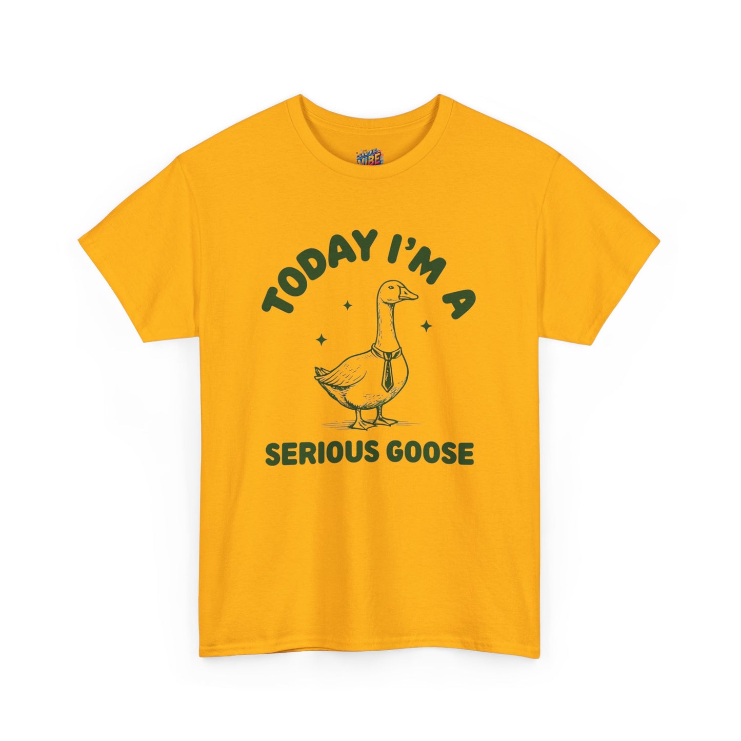 Serious Goose Unisex Heavy Cotton Tee - Fun Gift for Animal Lovers, Casual Wear, Birthday, Animal-Themed T-Shirt, Humorous Tee