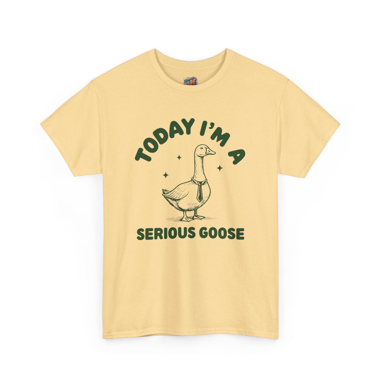 Serious Goose Unisex Heavy Cotton Tee - Fun Gift for Animal Lovers, Casual Wear, Birthday, Animal-Themed T-Shirt, Humorous Tee