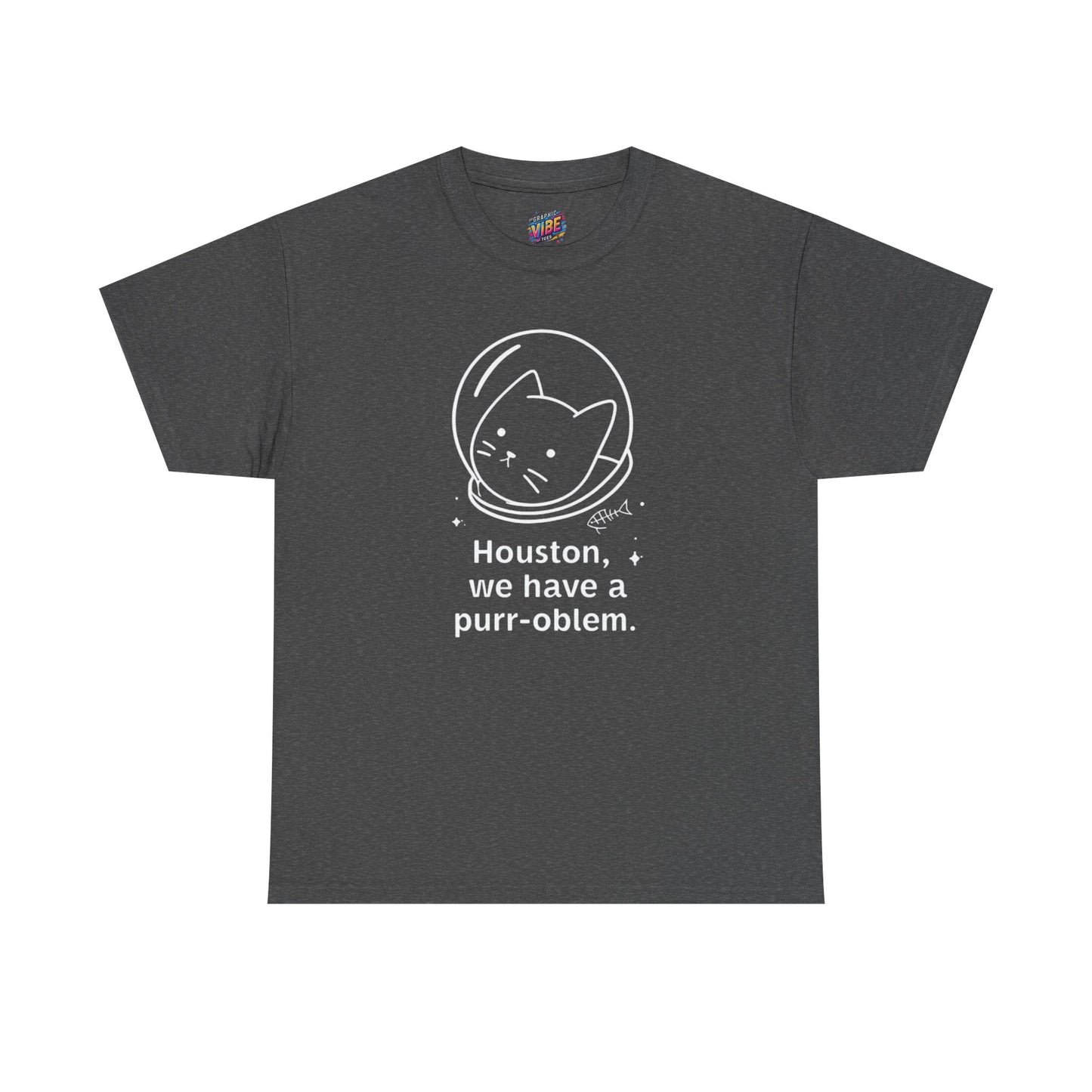 Houston, we have a purr-oblem Astronaut Cat Unisex Tee, Fun Puns T-Shirt, Gift for Cat Lovers, Outer Space Humor, Cute Pet Apparel