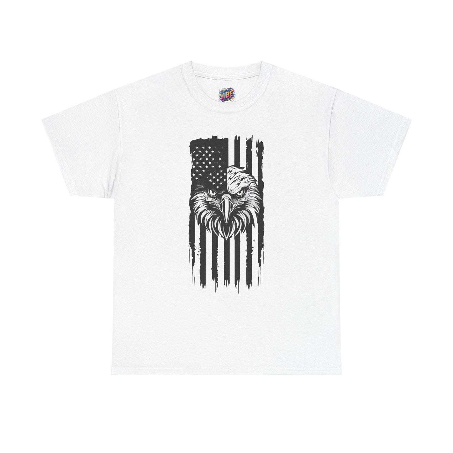 Patriotic Eagle Graphic Tee, Unisex Heavy Cotton Tee, American Flag Shirt, Fourth of July Apparel, Veteran’s Day Gift, Casual Wear