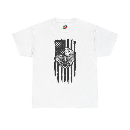 Patriotic Eagle Graphic Tee, Unisex Heavy Cotton Tee, American Flag Shirt, Fourth of July Apparel, Veteran’s Day Gift, Casual Wear