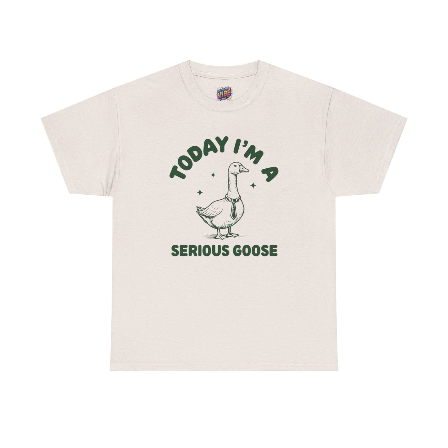 Serious Goose Unisex Heavy Cotton Tee - Fun Gift for Animal Lovers, Casual Wear, Birthday, Animal-Themed T-Shirt, Humorous Tee