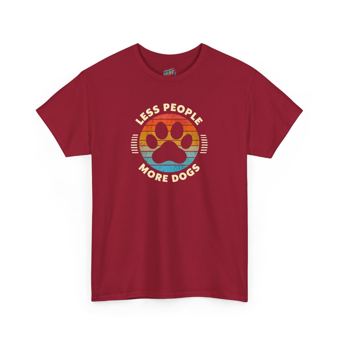 Less People More Dogs Unisex Heavy Cotton Tee | Perfect Gift for Dog Lovers, Pet Owners, Casual Wear, Animal Lovers Apparel