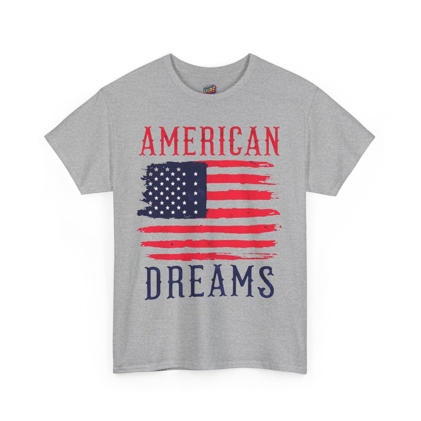 American Dreams Unisex Heavy Cotton Tee, Patriotic T-Shirt, July 4th Apparel, Independence Day Gift, American Flag Tee, Casual Wear
