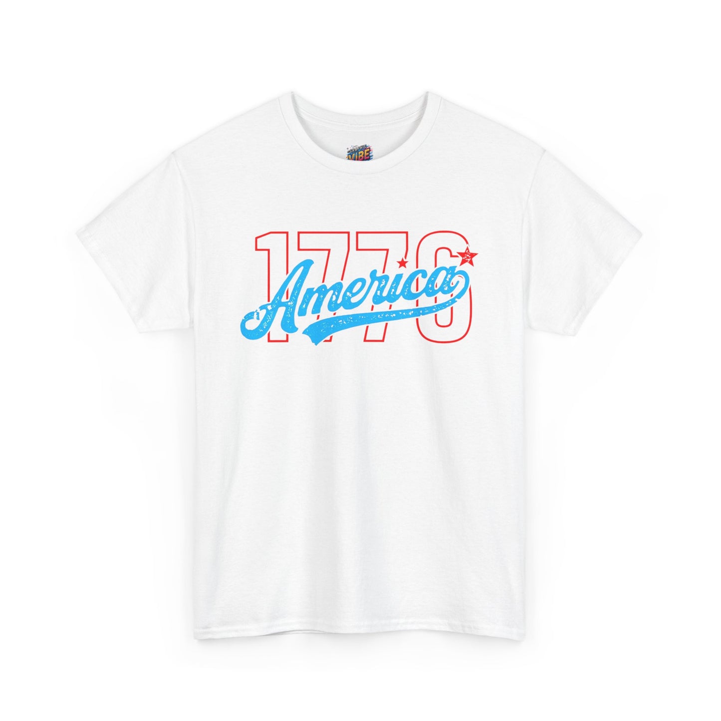 1776 America Unisex Heavy Cotton Tee, Vintage Style Shirt, Independence Day Apparel, Gifts for Patriots, Casual Wear