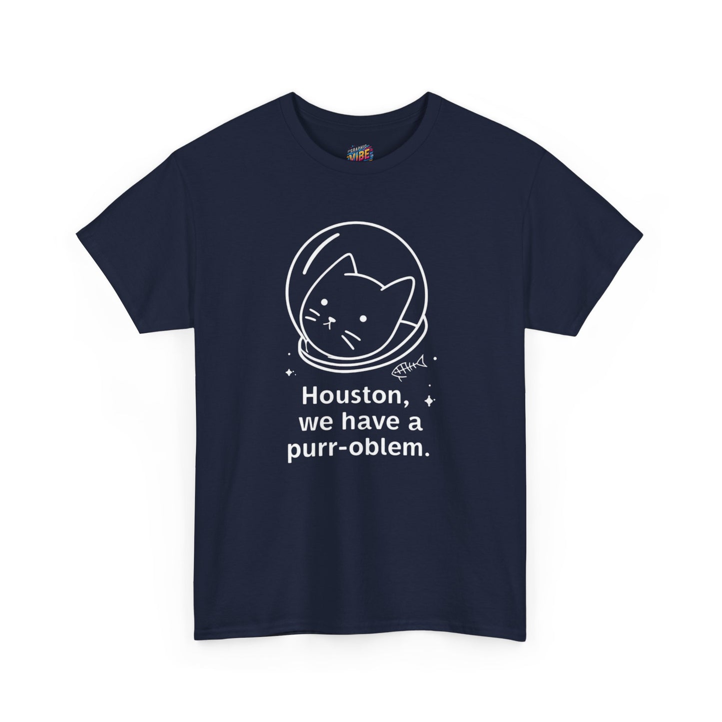 Houston, we have a purr-oblem Astronaut Cat Unisex Tee, Fun Puns T-Shirt, Gift for Cat Lovers, Outer Space Humor, Cute Pet Apparel