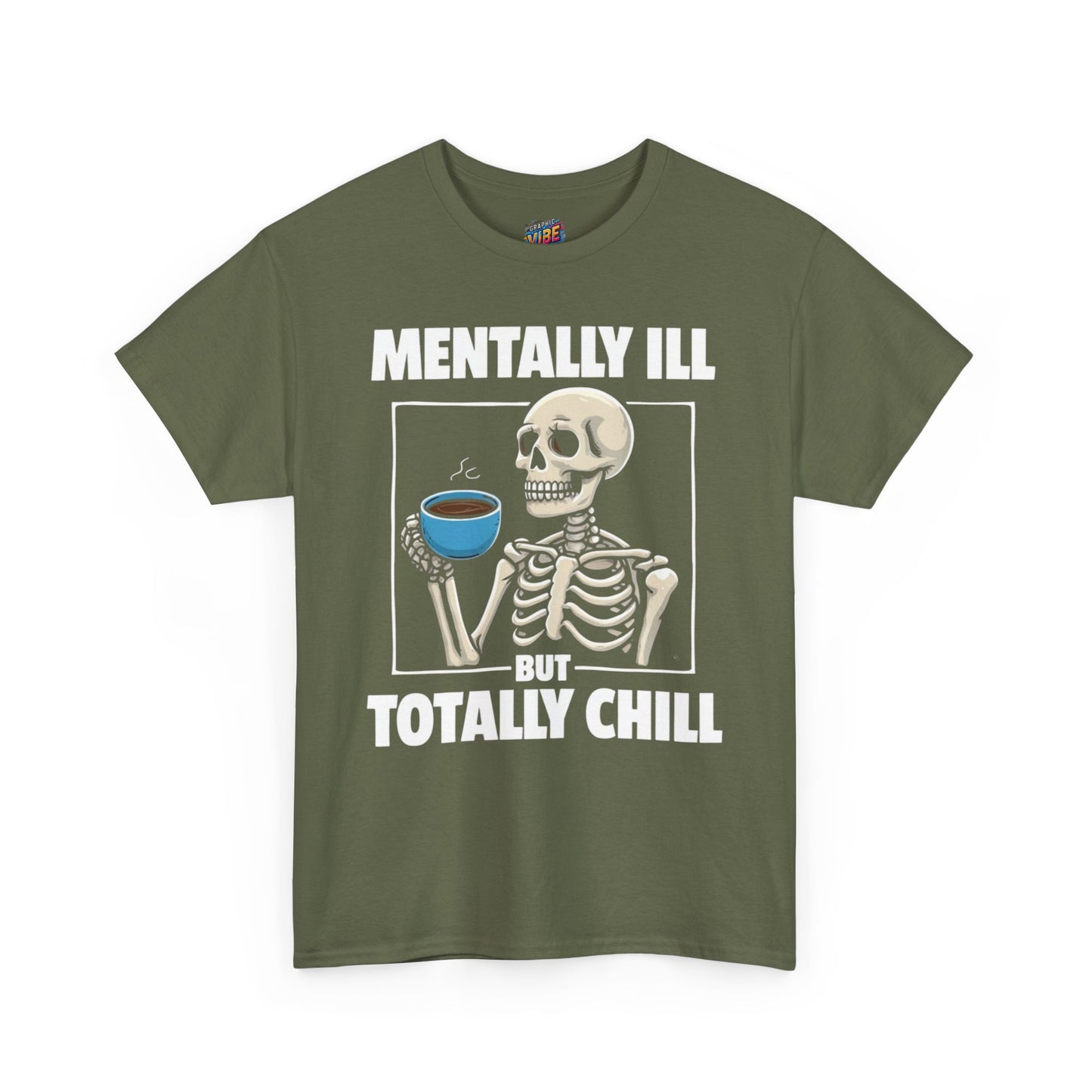 Mental Health Awareness Tee, Funny Skeleton Shirt, Chill Vibes T-Shirt, Gift for Friends, Casual Wear, Support Mental Health