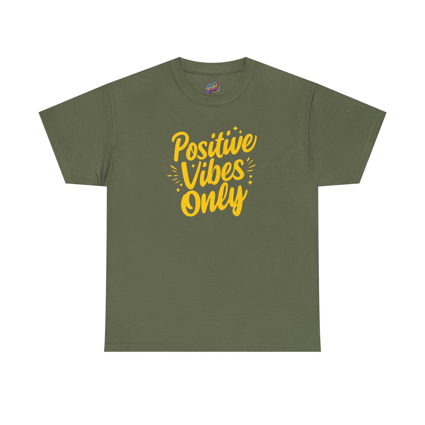 Positive Vibes Only Tee - Unisex Heavy Cotton Shirt, Gift for Friends, Motivational Wear, Summer Fashion, Casual Everyday Tee