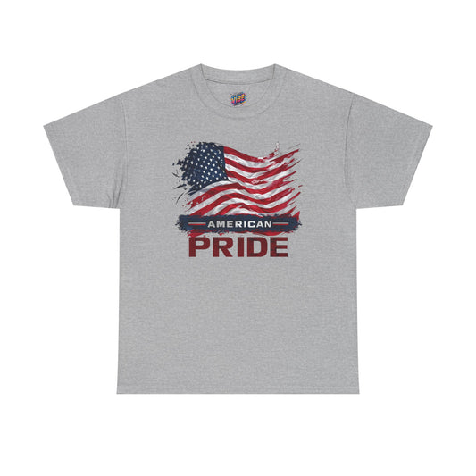 American Pride Unisex Heavy Cotton Tee, Patriotic Shirt, Independence Day Apparel, Gift for Veterans, USA Flag T-Shirt