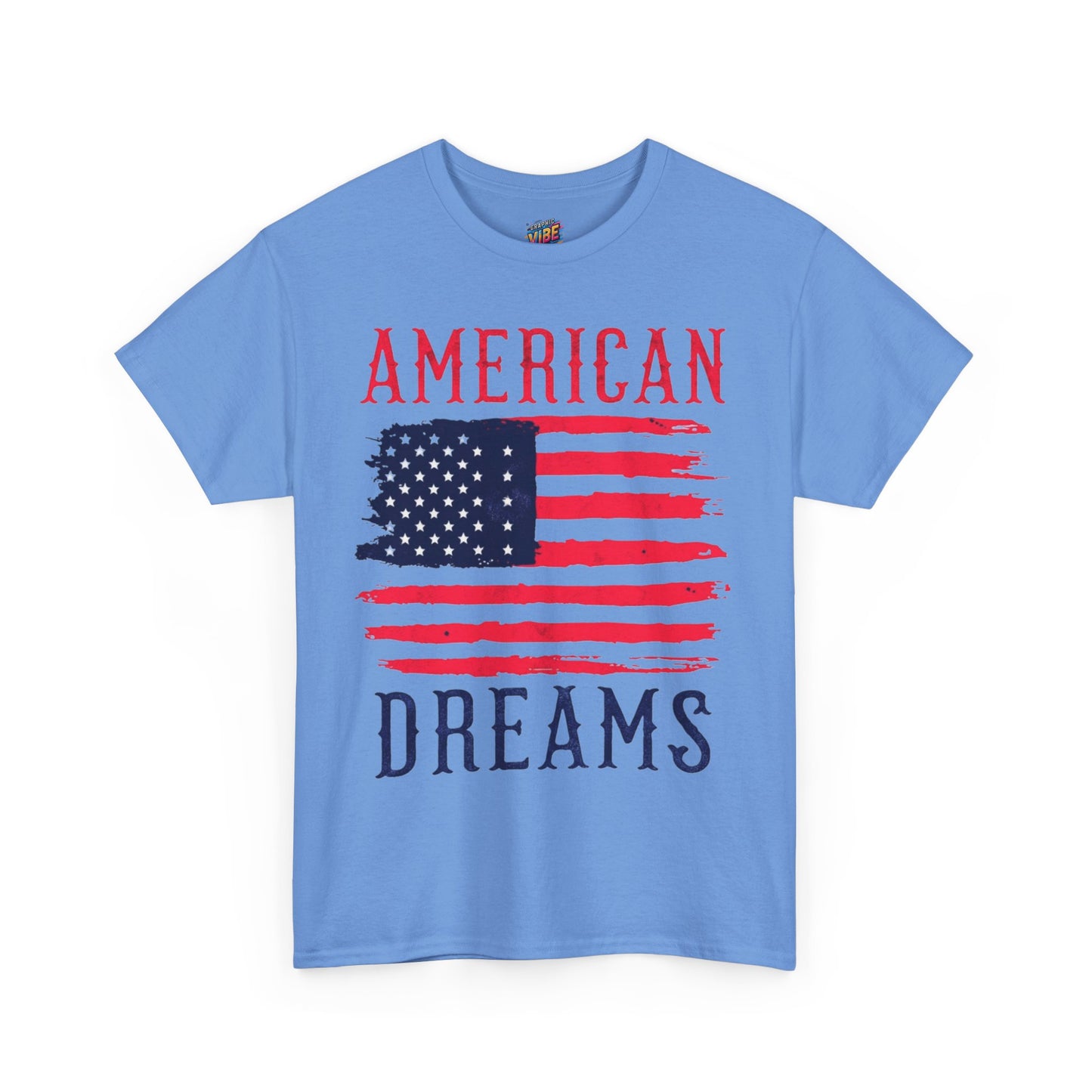 American Dreams Unisex Heavy Cotton Tee, Patriotic T-Shirt, July 4th Apparel, Independence Day Gift, American Flag Tee, Casual Wear