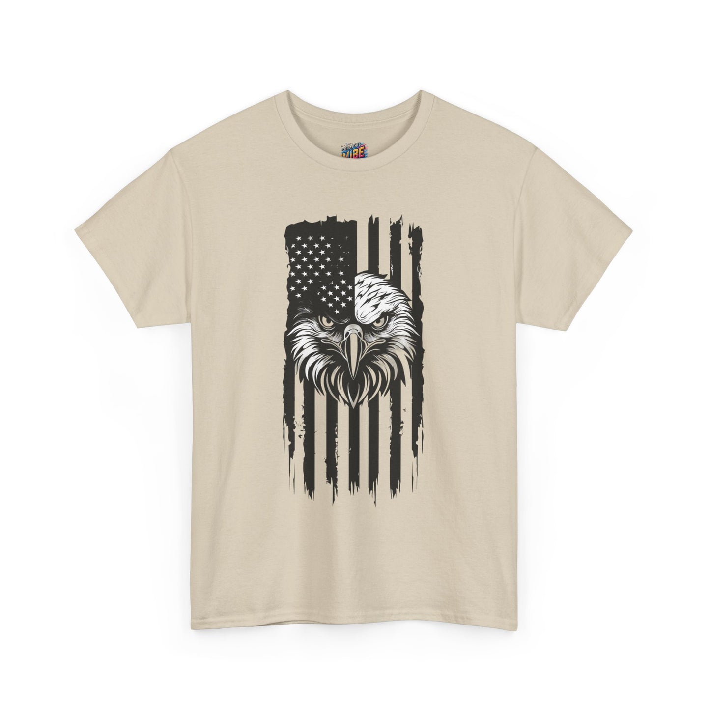 Patriotic Eagle Graphic Tee, Unisex Heavy Cotton Tee, American Flag Shirt, Fourth of July Apparel, Veteran’s Day Gift, Casual Wear