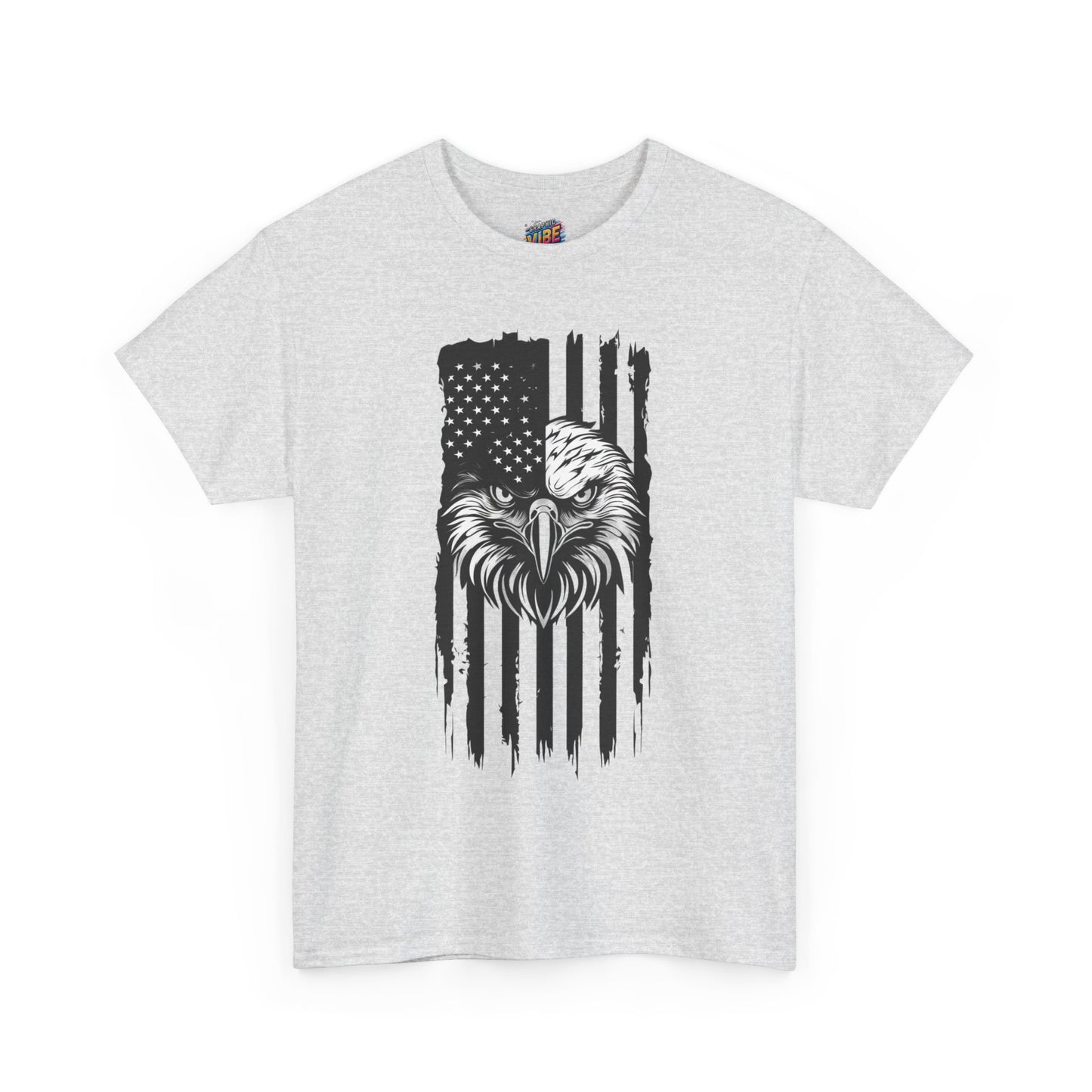 Patriotic Eagle Graphic Tee, Unisex Heavy Cotton Tee, American Flag Shirt, Fourth of July Apparel, Veteran’s Day Gift, Casual Wear