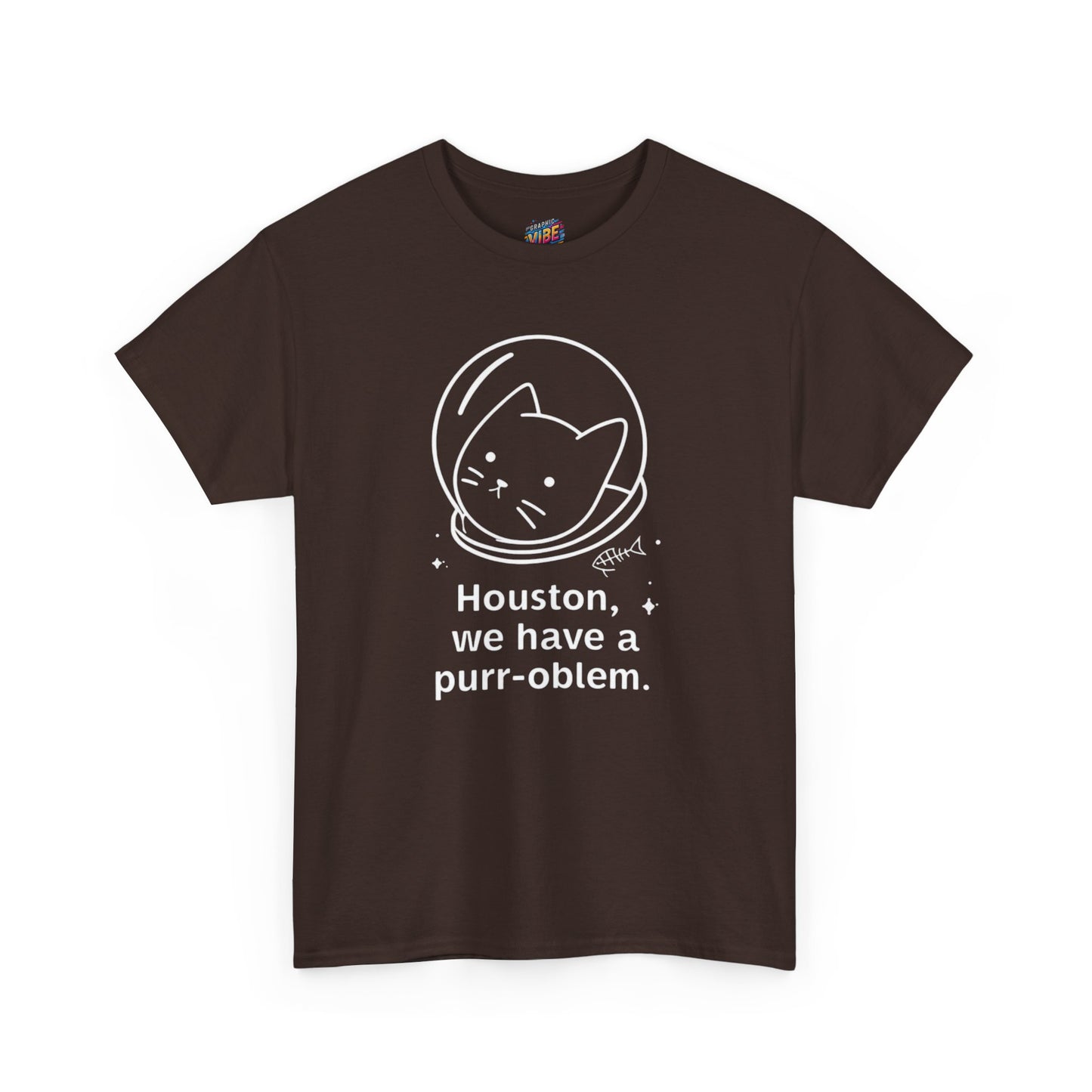 Houston, we have a purr-oblem Astronaut Cat Unisex Tee, Fun Puns T-Shirt, Gift for Cat Lovers, Outer Space Humor, Cute Pet Apparel