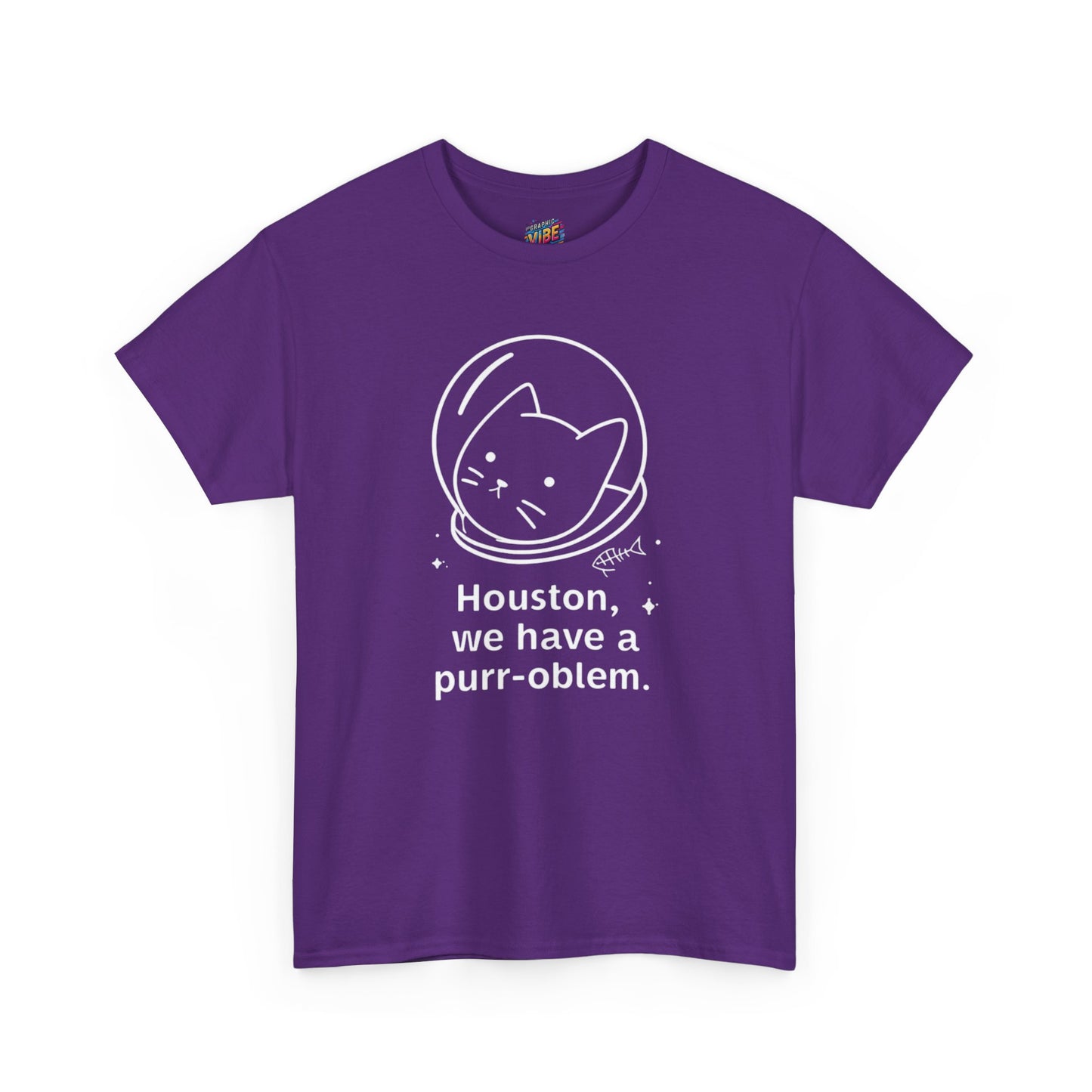 Houston, we have a purr-oblem Astronaut Cat Unisex Tee, Fun Puns T-Shirt, Gift for Cat Lovers, Outer Space Humor, Cute Pet Apparel