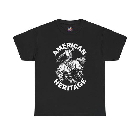 American Heritage Horse Riding Tee - Casual Comfort, Everyday Wear, Graphic T-Shirt, Perfect Gift, Summer Style, Relaxed Fit