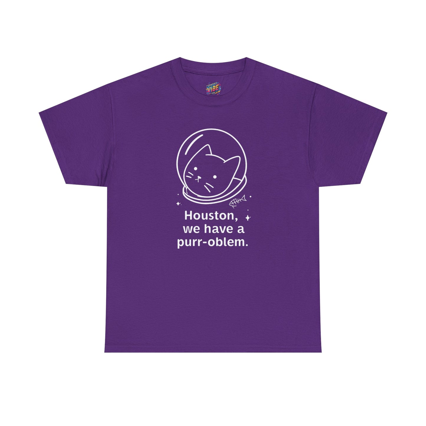 Houston, we have a purr-oblem Astronaut Cat Unisex Tee, Fun Puns T-Shirt, Gift for Cat Lovers, Outer Space Humor, Cute Pet Apparel