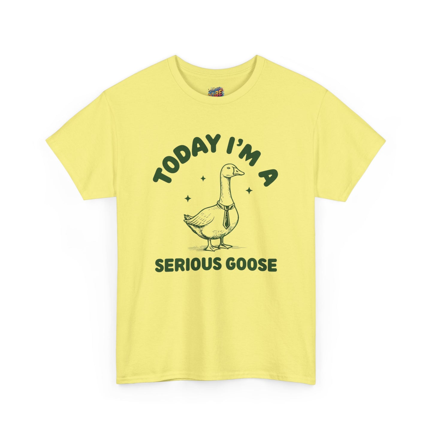 Serious Goose Unisex Heavy Cotton Tee - Fun Gift for Animal Lovers, Casual Wear, Birthday, Animal-Themed T-Shirt, Humorous Tee