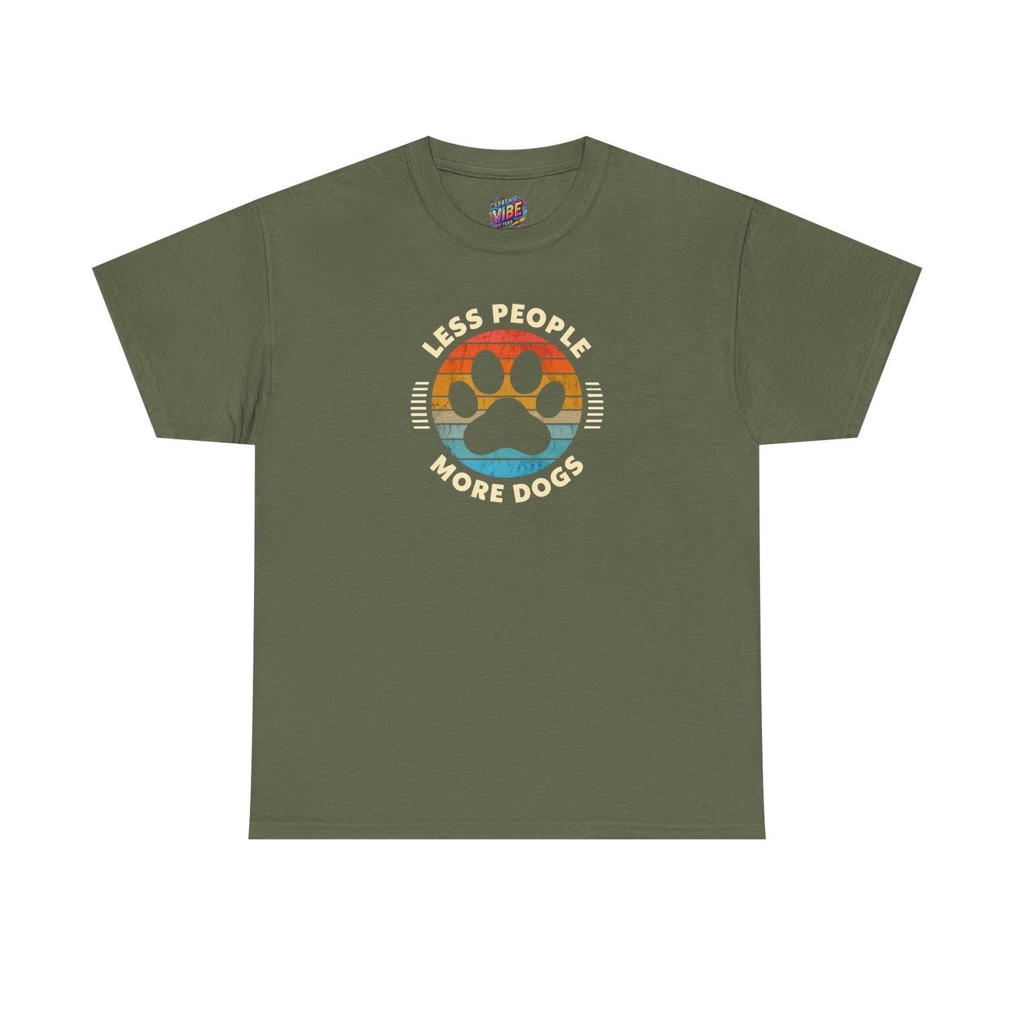 Less People More Dogs Unisex Heavy Cotton Tee | Perfect Gift for Dog Lovers, Pet Owners, Casual Wear, Animal Lovers Apparel