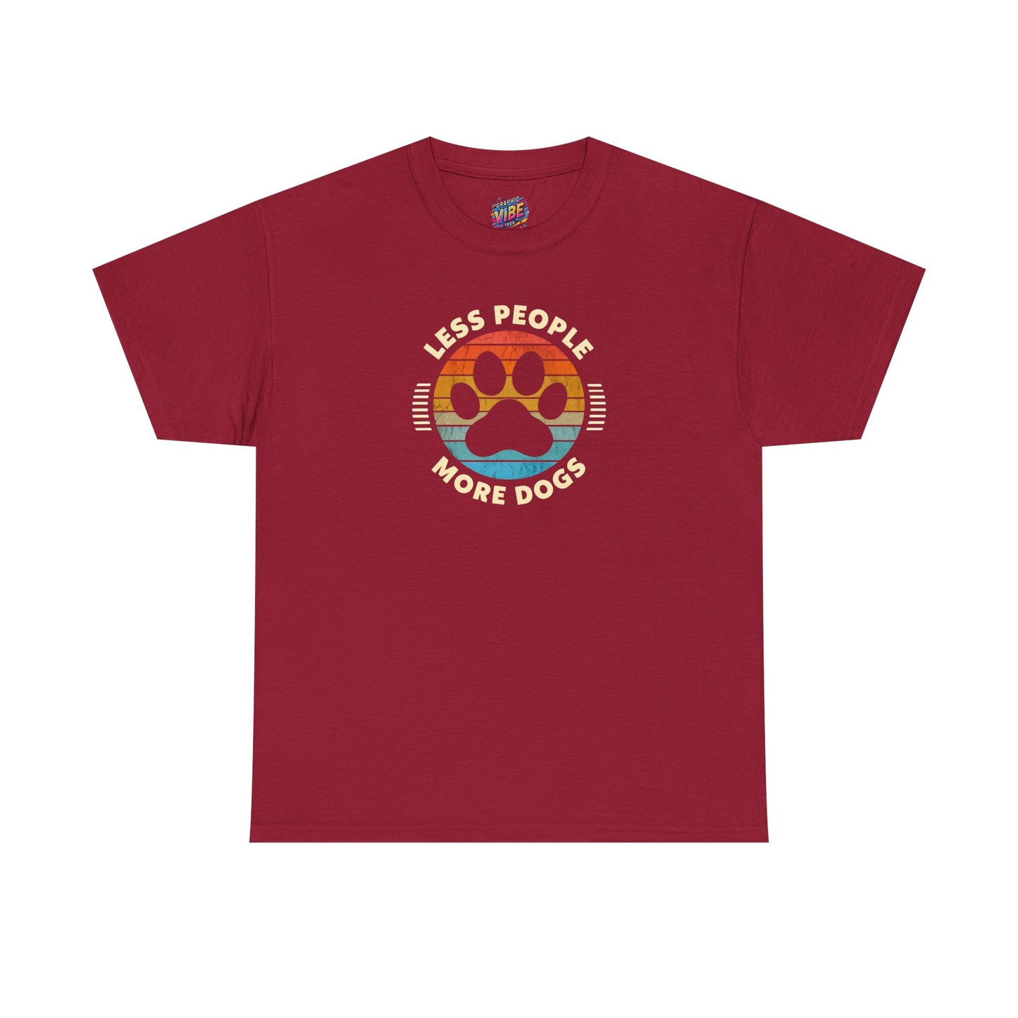 Less People More Dogs Unisex Heavy Cotton Tee | Perfect Gift for Dog Lovers, Pet Owners, Casual Wear, Animal Lovers Apparel